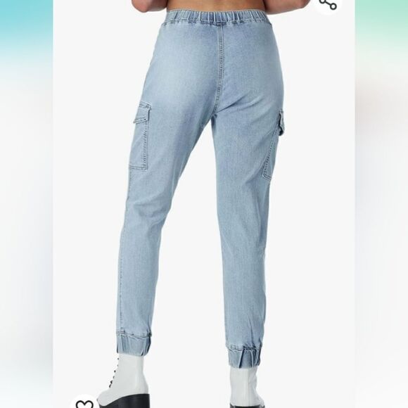 ALMOST FAMOUS stretch light wash denim joggers size large - Picture 6 of 12